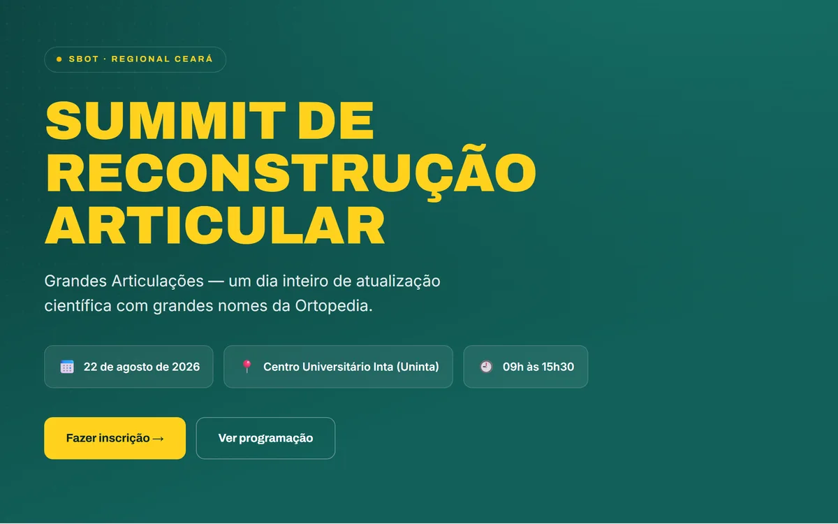 Summit de Reconstrução Articular — 22 de agosto de 2026, Uninta, Fortaleza/CE